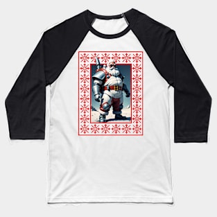 Cool Armed Santa. Ugly Christmas Sweater Baseball T-Shirt